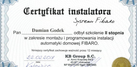 Certyfikaty i zaświadczenia - kompetencje pracowników - ORKANUM ENERGIA
