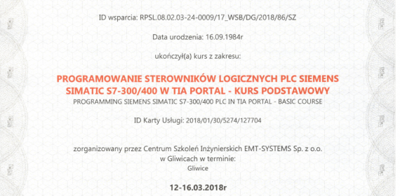 Certyfikaty i zaświadczenia - kompetencje pracowników - ORKANUM ENERGIA