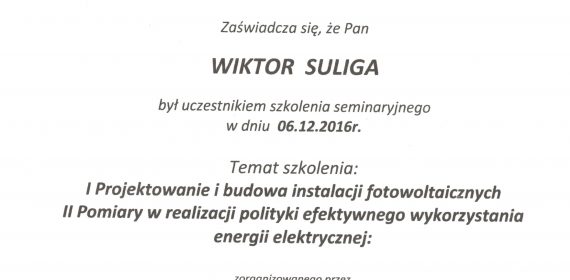 Certyfikaty i zaświadczenia - kompetencje pracowników - ORKANUM ENERGIA