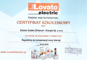 Certyfikaty i zaświadczenia - kompetencje pracowników - ORKANUM ENERGIA