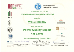 Certyfikaty i zaświadczenia - kompetencje pracowników - ORKANUM ENERGIA