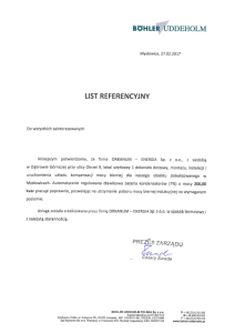 Referencje i polecenia - potwierdzenia jakości - ORKANUM - ENERGIA