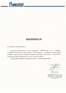 Referencje i polecenia - potwierdzenia jakości - ORKANUM - ENERGIA