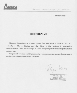Referencje i polecenia - potwierdzenia jakości - ORKANUM - ENERGIA